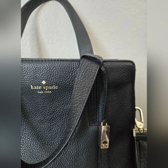 Kate Spade Grey Street Dominque Black Satchel with Gold Accents - Picture 6 of 12